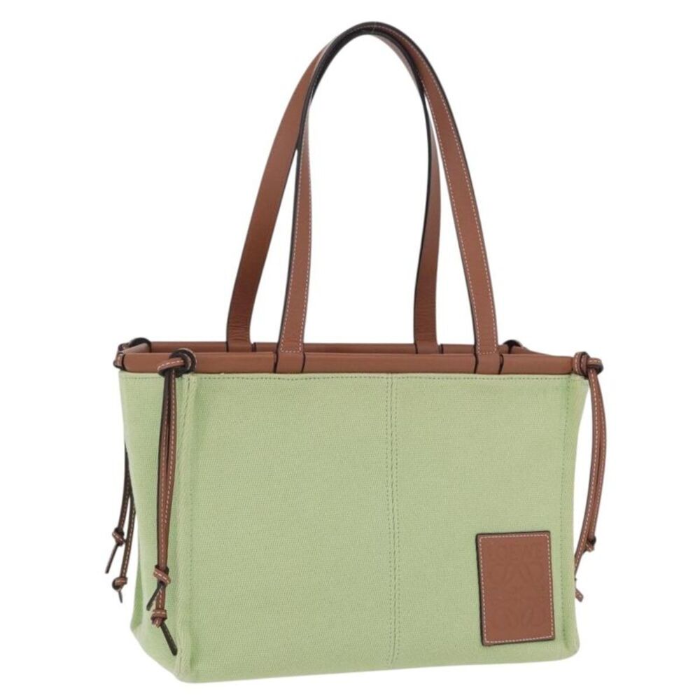 Loewe Cushion Canvas Green Canvas Tote Bag Bag
